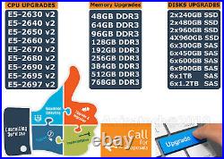 DELL Poweredge R720XD 2x E5-2690 16-Core 2.90Ghz 256GB DDR3 H710 -14.4TB SAS 10K