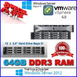 Dell PowerEdge R510 (12 bays) 2x E5620 xeon 2.40Ghz 64GB 146GB 15K SAS Perc H700