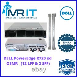Dell PowerEdge R720 XD OEMR 2 xIntel Xeon E5-2620 v2@2.10GHz 128 GB RAM w Rails