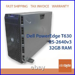Dell PowerEdge T630 E5-2640v3 32GB H730 1GB I350-T4 4-Port GbE 16x 2.5 SERVER