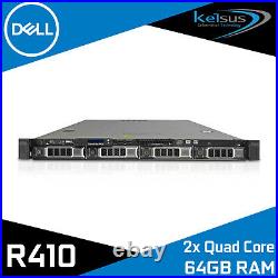 Dell Poweredge R410 1U Server 2x Intel Xeon 8 Cores 64GB RAM 4x 3.5 Bays